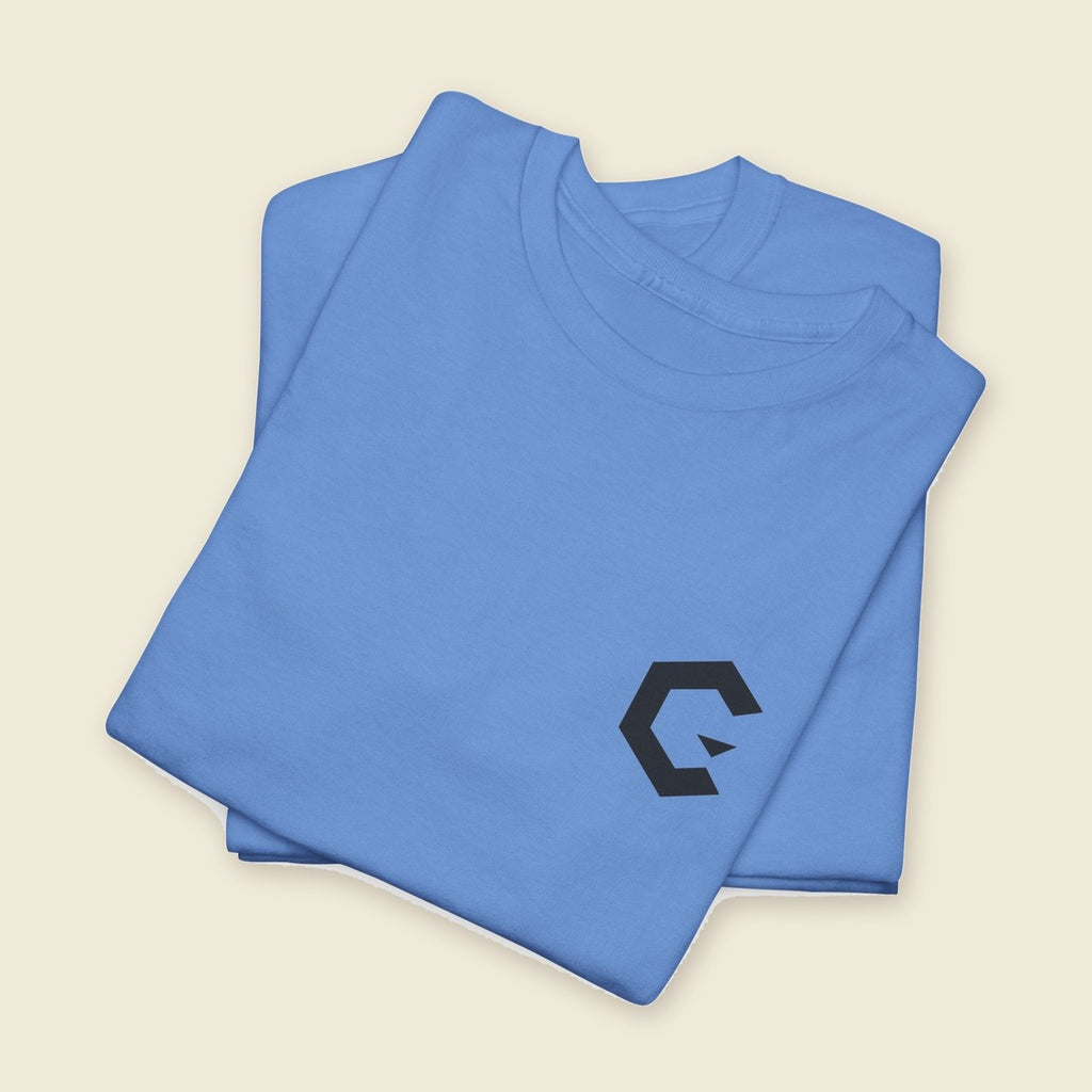 Signal Creature Tee product render: back print of a crouched clawed creature, C mark on the left chest, one of four colours