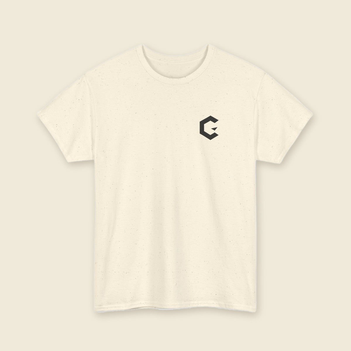 Signal Creature Tee product render: back print of a crouched clawed creature, C mark on the left chest, one of four colours